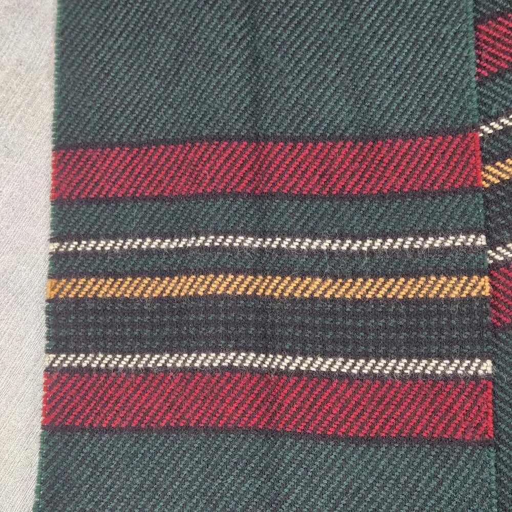 Vtg Eddie Bauer 100% Wool Hunter Green Scarf Preppy Outdoors Classic Winter EUC